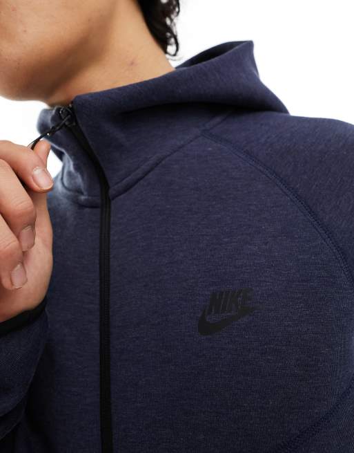 Nike – Tech Fleece – Marinblå huvtröja med dragkedja, 4 av 4