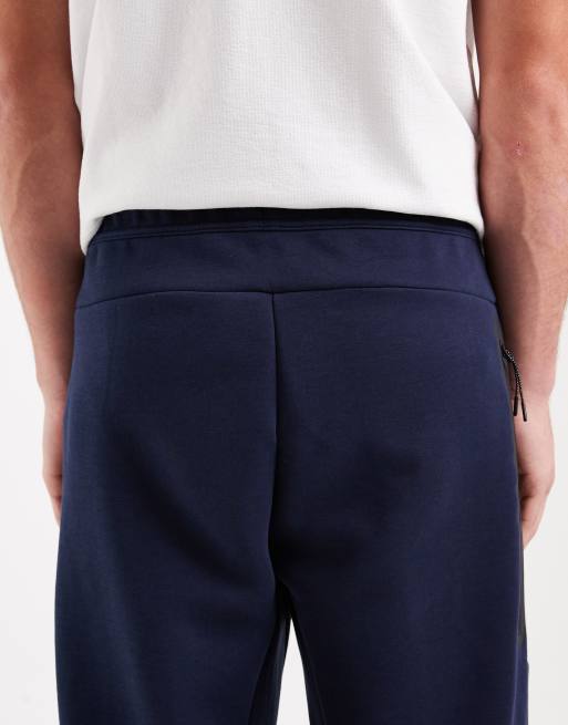 Nike Tech Fleece open hem joggers in black and navy, 5 of 5