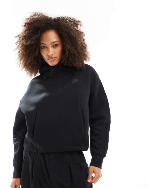 Nike Tech Fleece oversized hoodie in black - view 1