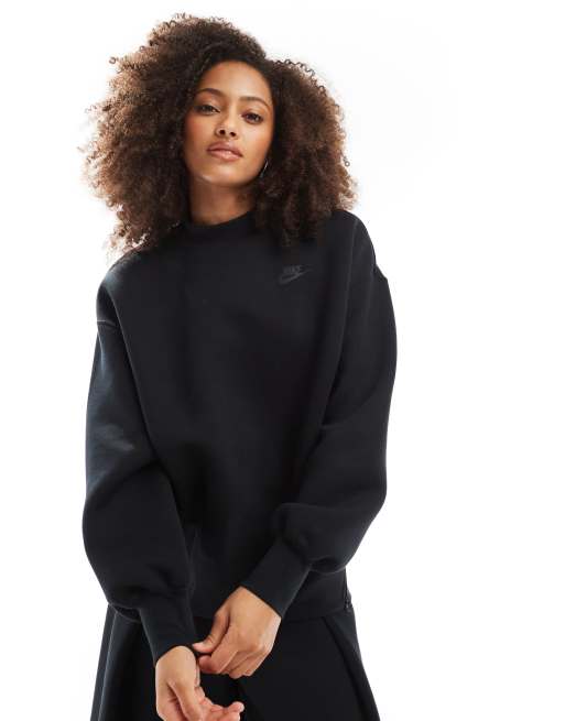 Nike Tech Fleece pleated sweatshirt in black