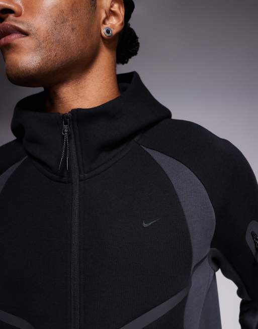 Nike Tech Fleece Pro full zip hoodie in black and gray | ASOS