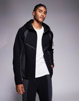 Nike Nike Tech Fleece Pro full zip hoodie in black and grey