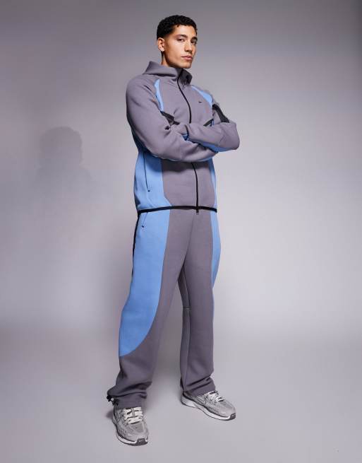 Nike Tech Fleece Pro full zip track jacket in grey and blue | ASOS