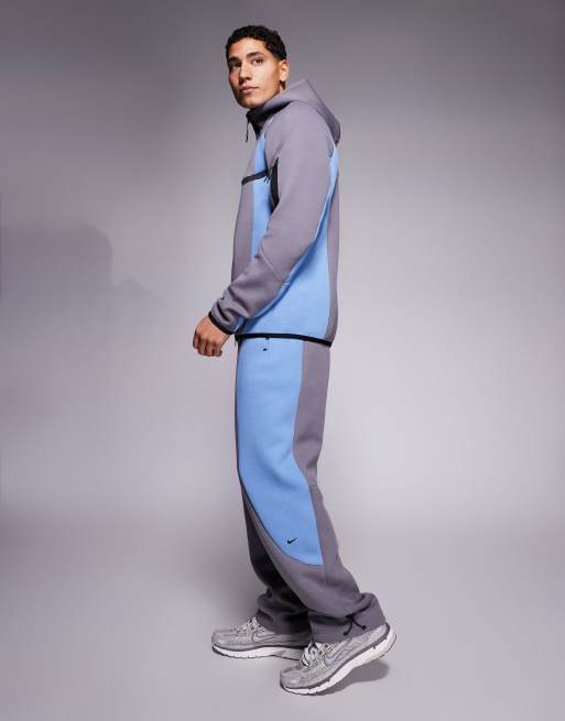 Nike Tech Fleece Pro open hem joggers in grey and navy, 3 of 5