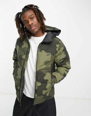 het dossier klep Een goede vriend Nike Tech Fleece Puffer Jacket In Camo-green | ModeSens