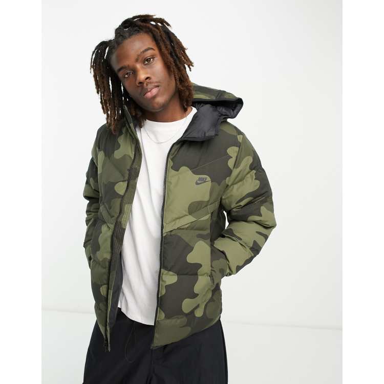 Nike camo clearance down jacket