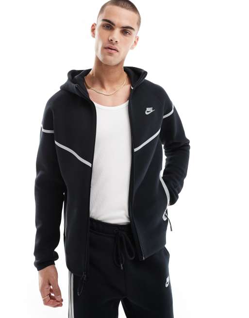 Nike Tech Fleece reflective full zip Windrunner hoodie in black