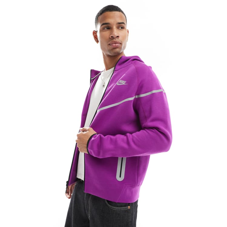 Nike Tech Fleece reflective full zip Windrunner hoodie in purple ASOS