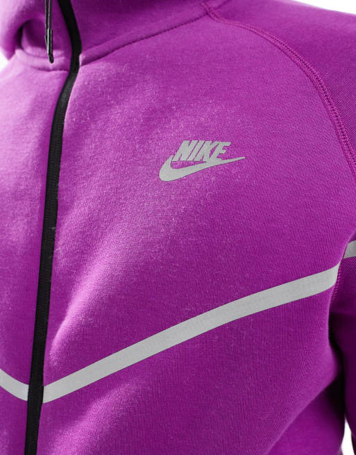 Nike Tech Fleece reflective full zip Windrunner hoodie in purple