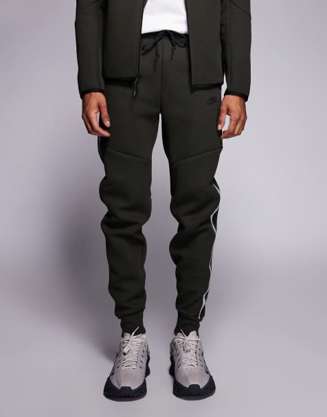Nike Tech Fleece reflective sweatpants in dark green - view 1