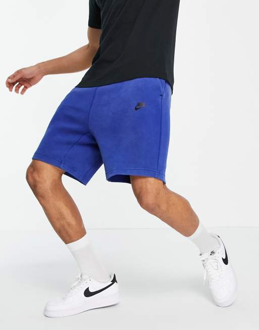 Nike Tech Fleece shorts in washed blue black ASOS