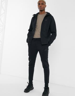 nike fleece tracksuit black