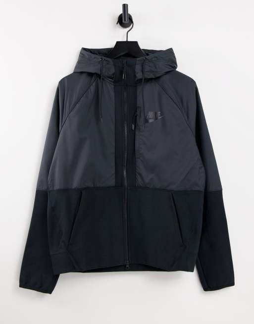 Nike – Tech Fleece Winter – Czarna polarowa bluza z kapturem zapinana na zamek