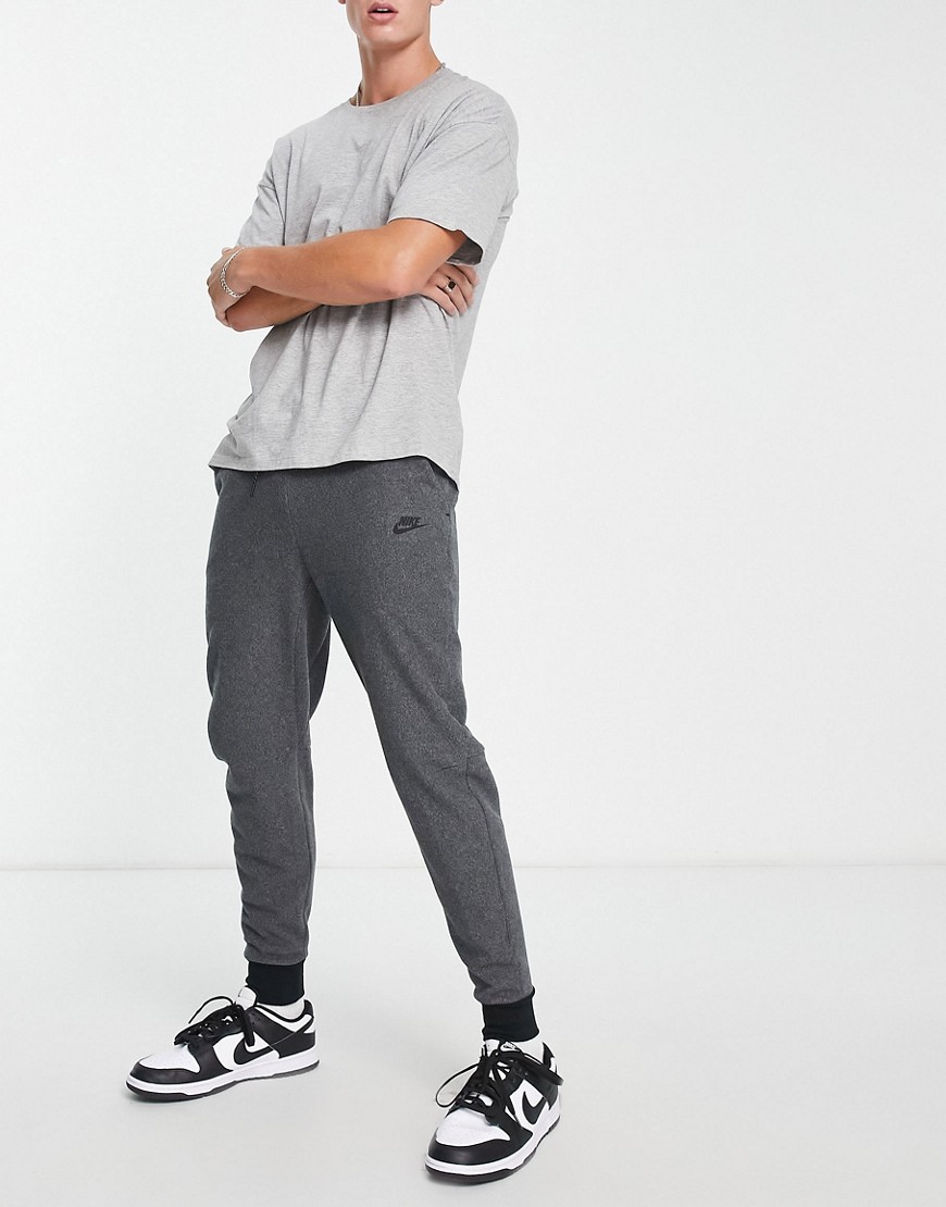 Nike Tech Fleece winter jogger in charcoal grey-Black