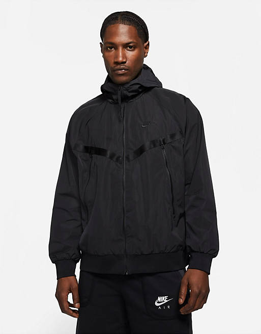 Nike Tech Fleece woven windrunner jacket in black | ASOS