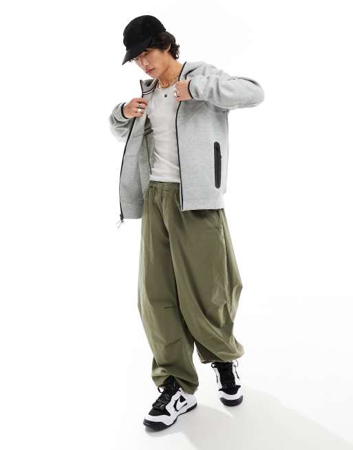 Nike – Tech Fleece – Zapinana na suwak szara bluza z kapturem, 3 z 4