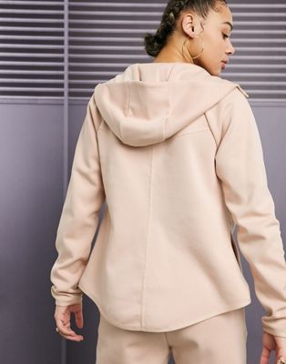 Nike tech fleece zip through beige 