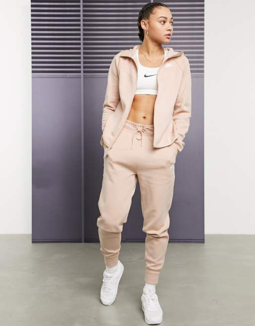 nike tech fleece tracksuit beige