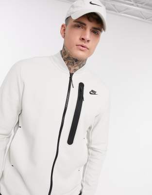 nike white fleece jacket