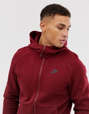 nike tech fleece hoodie burgundy