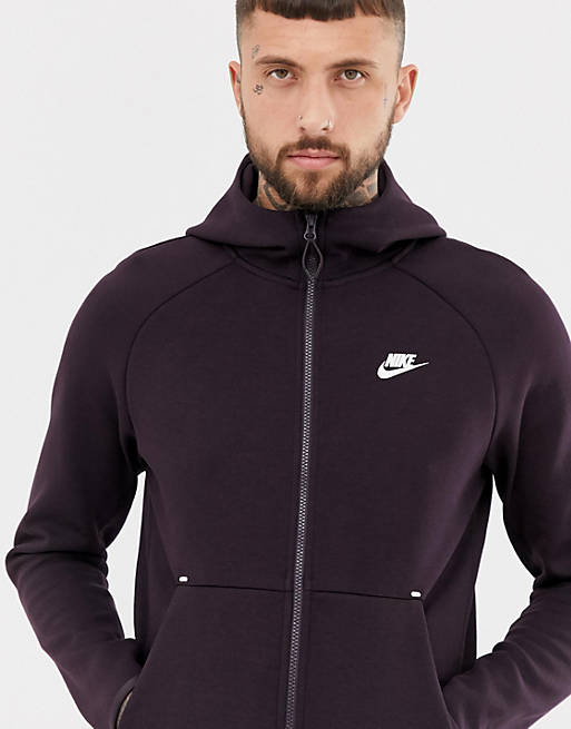 Nike Tech Fleece Zip Through Hoodie In Dark Purple 928483-659 ...