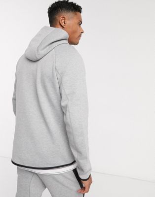 nike tech fleece zip through hoodie in grey
