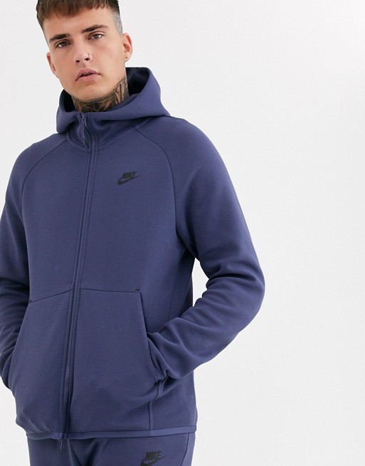 Nike Tech Fleece zip-through hoodie in purple