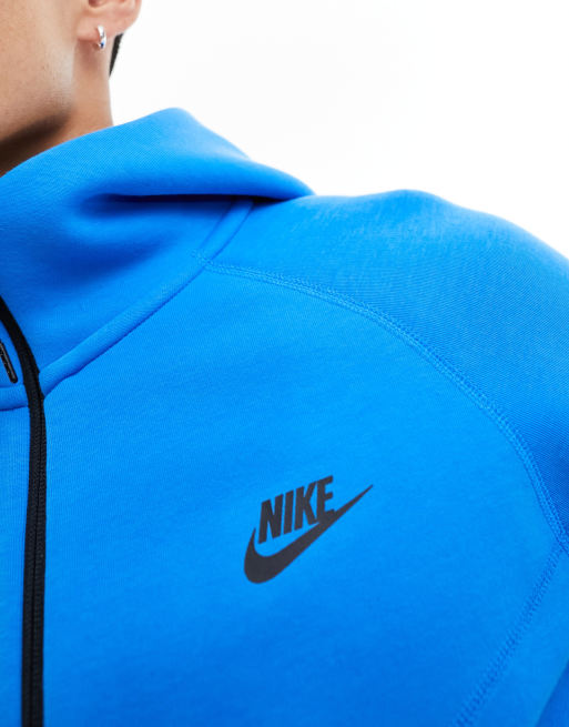 Nike Tech Fleece zip thru hoodie in blue