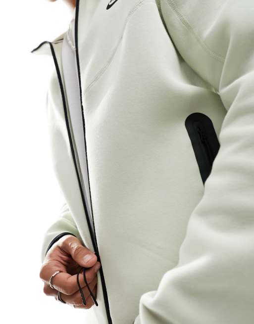 Nike Tech Fleece zip thru hoodie in off white