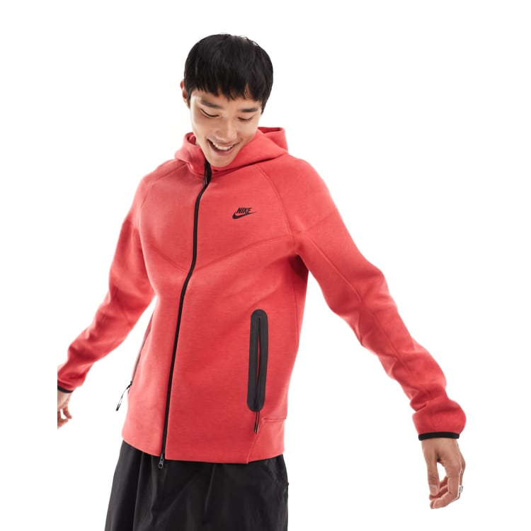 Red nike best sale zip hoodie