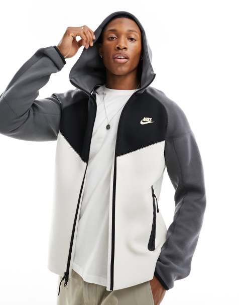 Grey nike zip up best sale hoodie mens