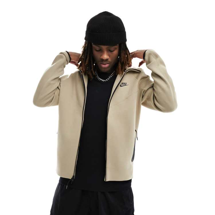 Nike Tech Fleece zip up hoodie in khaki ASOS