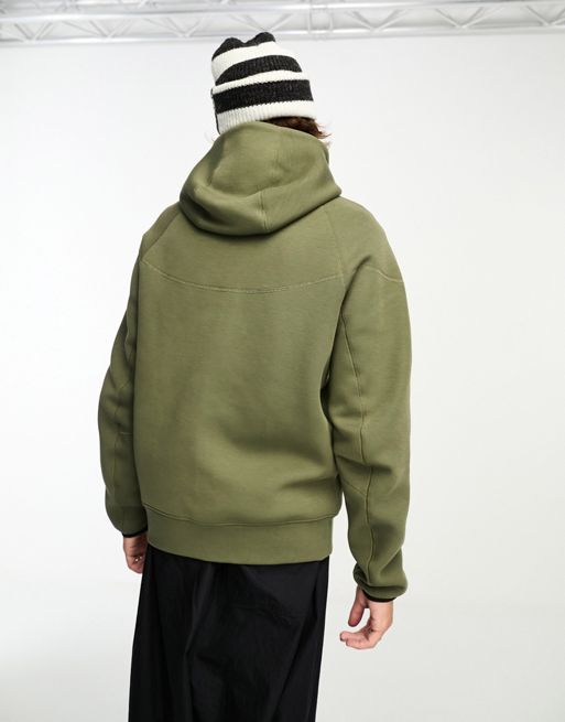 Nike Tech Fleece zip up hoodie in olive