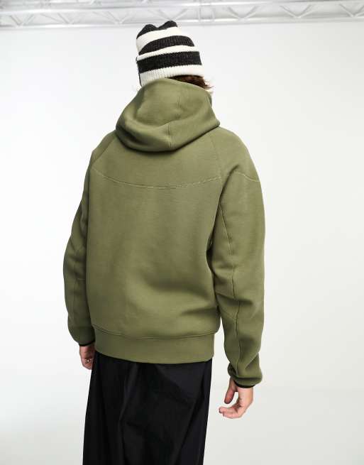 Nike tech fleece hoodie olive online green