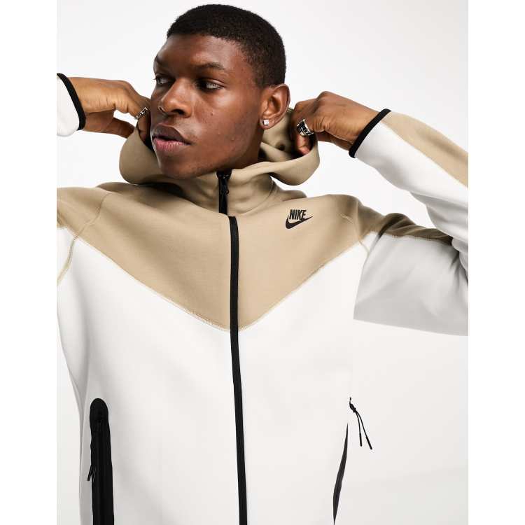 Nike beige discount zip up hoodie