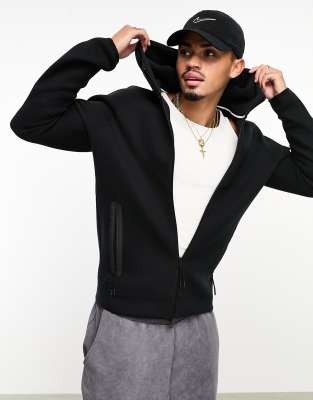 Nike Tech Full Zip Hoodie In Black