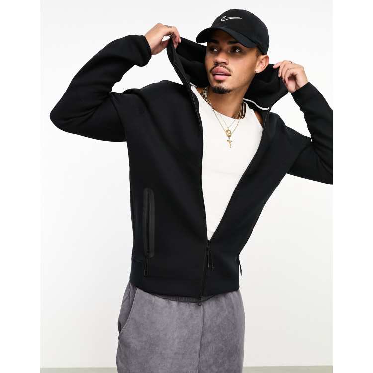 Black zip up hoodie mens online nike