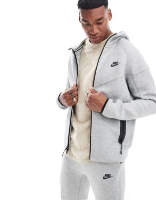 Nike Tech Full Zip Hoodie In Gray In Gray