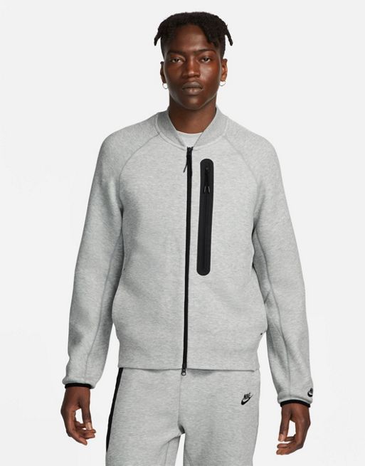 Nike – Tech – Grå sweatshirt i fleece