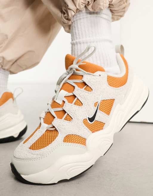 Orange and store gray sneakers