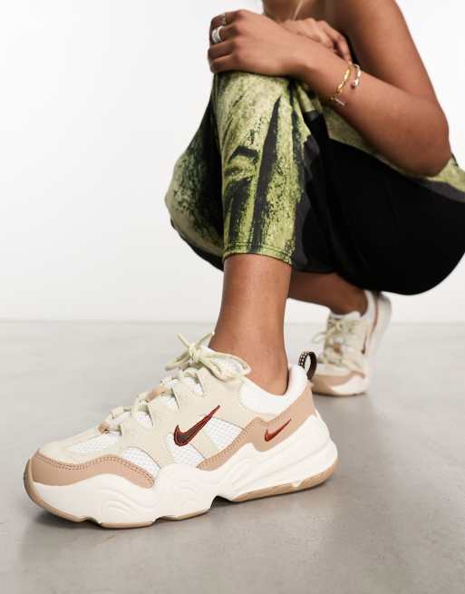 Nike Tech Hera trainers in off white and beige