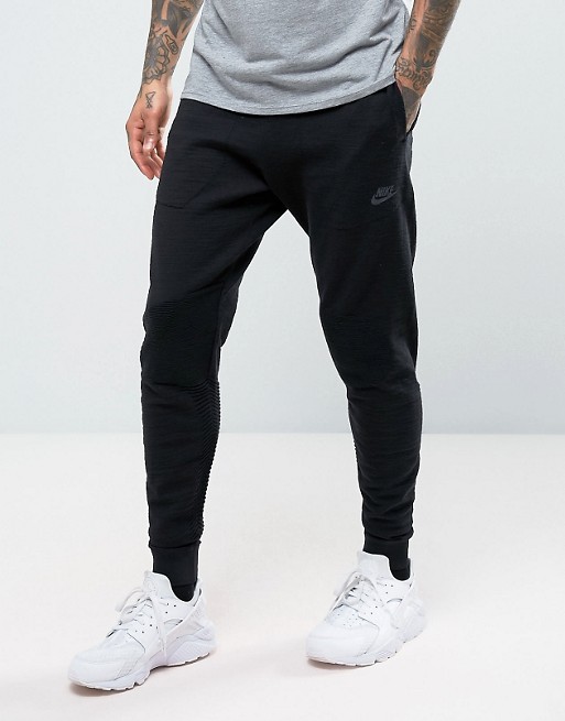 Nike Tech Knit Joggers In Tapered Fit In Black 832180-010 | ASOS