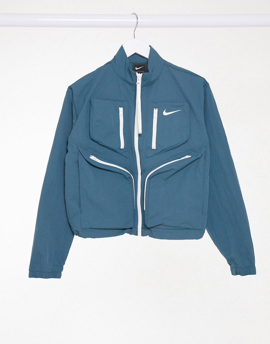 Nike tech pack utility jacket in blue-Black