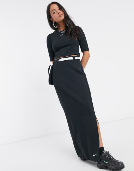 Nike tech pack utility pocket maxi skirt in black