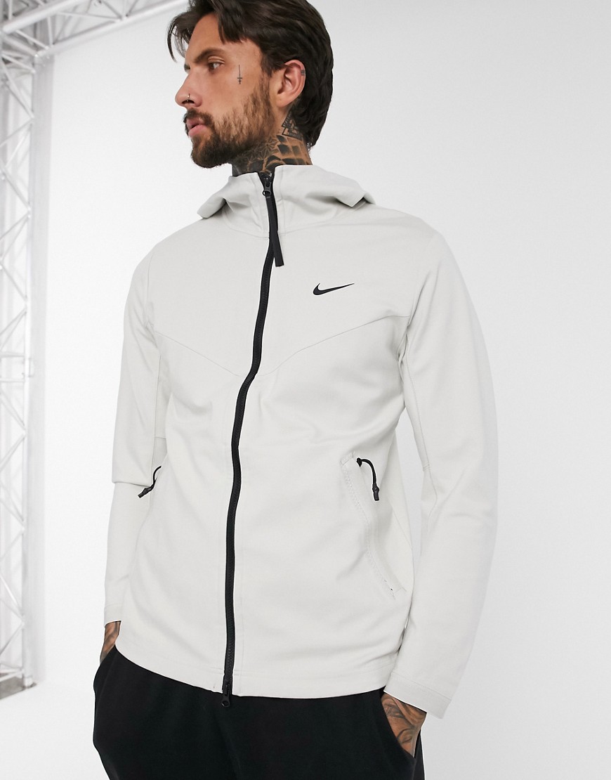 Nike Tech Pack zip-through hoodie in stone
