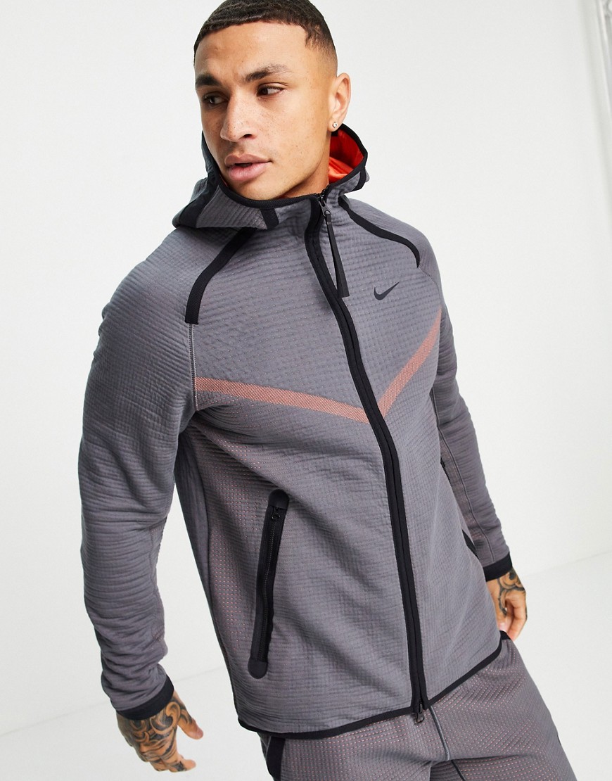 Nike tech pack zip up fleece in grey
