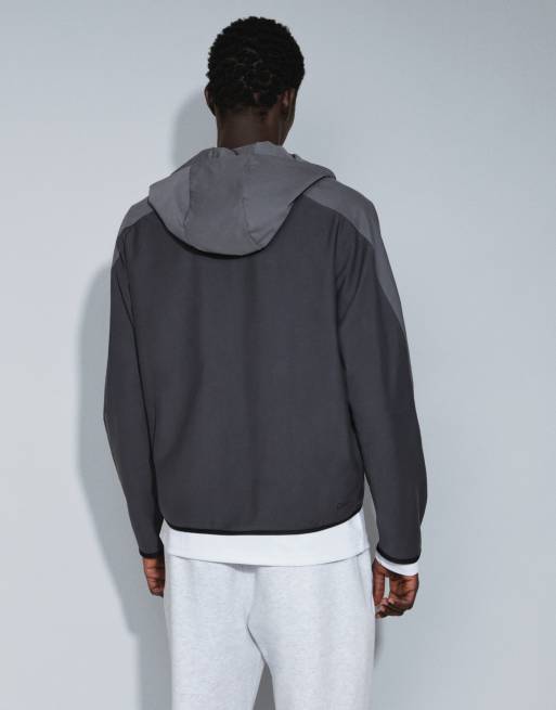 Nike Tech Shori gebreid windrunner jack met volledige ritssluiting in grijs, 3 van 9
