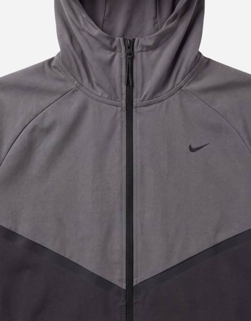 Nike Tech Shori gebreid windrunner jack met volledige ritssluiting in grijs, 9 van 9