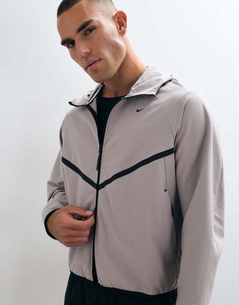 Nike Tech Shori knitted windrunner full zip jacket in light grey - view 1