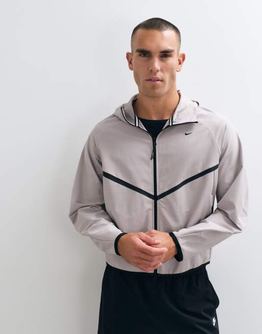 Nike Tech Shori knitted windrunner full zip jacket in light grey, 5 of 5